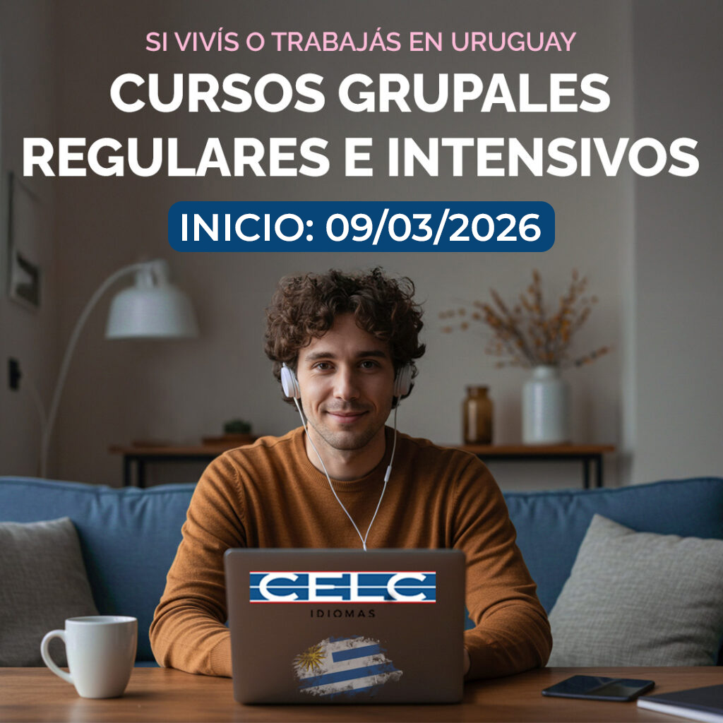 Abierta la inscripción a cursos de idiomas. Horarios y precios por WhatsApp. Cursos Regulares e Intensivos de idiomas Inglés, Alemán, Francés, Portugués, Italiano, Chino, Japonés, Ruso. CELC Idiomas Uruguay
